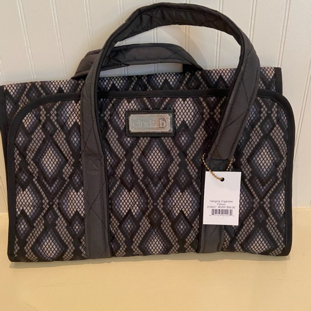 Cinda B Hanging Cosmetic Bag- Python